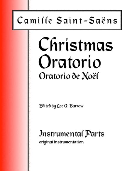 Oratorio De Noël (Christmas Oratorio) - Set Of Parts, Original Instrumentation